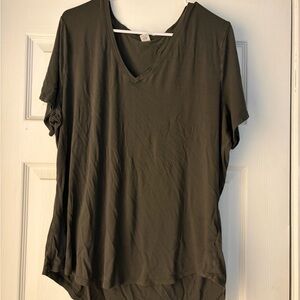 Old Navy Dark Olive V-Neck Tee